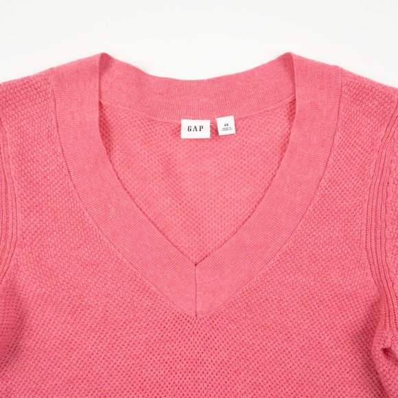 GAP pink Bella V-neck tunic sweater in Potpourri pink size XS - Picture 5 of 9